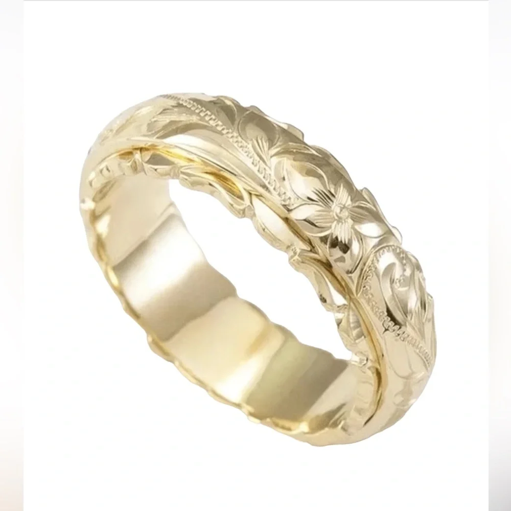 NWT! Beautiful 18 kt Gold Plated Band Wedding Floral 9
